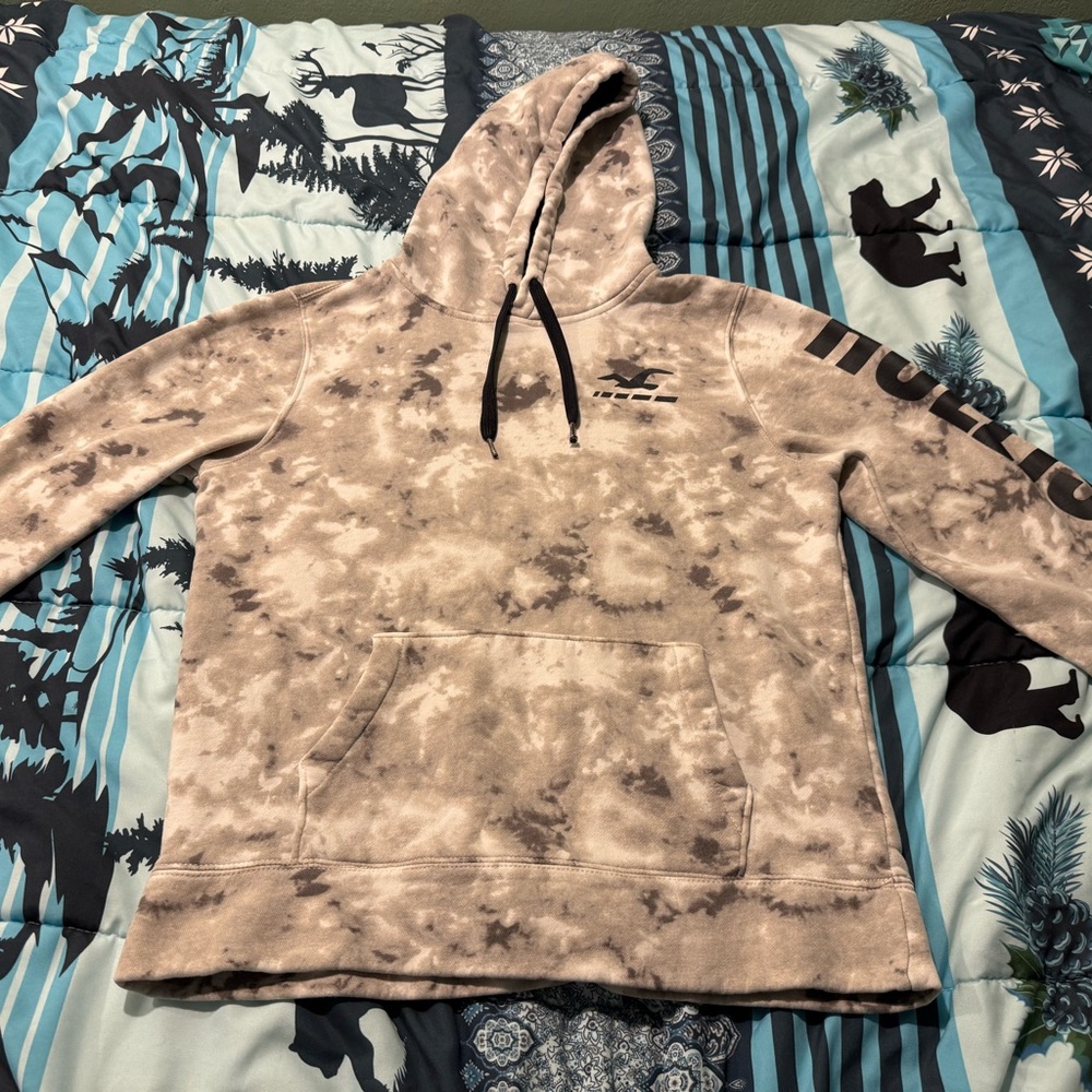 Hollister Black and Cream Hoodie